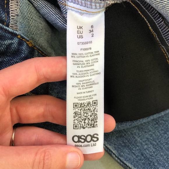 ASOS Denim Maternity Jeans Size 6 NWT Barrel Leg Balloon Leg Taper Dark Wash - Picture 6 of 12